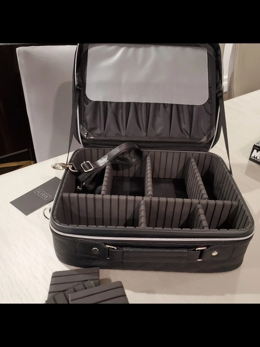 ILIOS Structured Black Travel Makeup Case. Brand New With Tags.